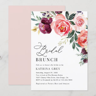 Rustic Floral Bridal Brunch Shower Invitation