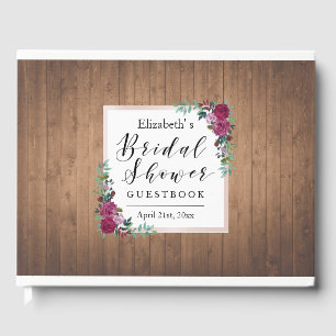 Rustic Floral Bridal Shower Guest book