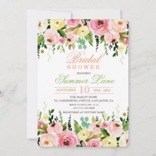 Rustic Floral Bridal Shower Invitation