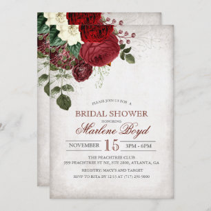 Rustic Floral Bridal Shower Invitation