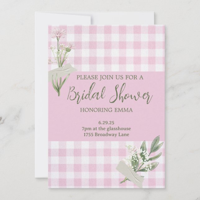 Rustic Floral Bridal Shower Invitation (Front)