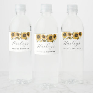 Rustic Floral Bridal Shower Water Bottle Label