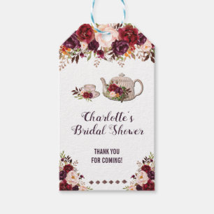Rustic Floral Bridal Tea Party Favour Gift Tag