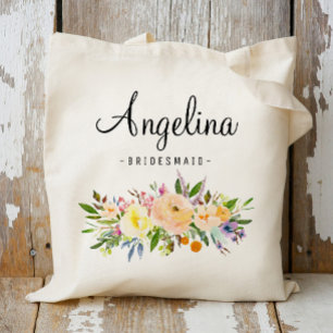 Rustic Floral Bridesmaid Personalised-07 Tote Bag