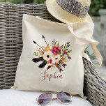 Rustic floral Bridesmaid Personalised Tote Bag<br><div class="desc">Click “Personalise this template” will allow you to customise further. You can change the font size,  font colour and more! Be sure to check out 1000  matching items in our shop :)</div>