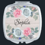 Rustic Floral Bridesmaid Proposal Gift  Compact Mirror<br><div class="desc">Personalised Compact Mirrors make an excellent gift for your Bridesmaids and Bridal Party.</div>