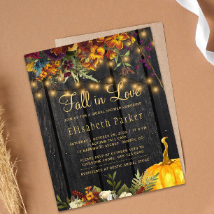 Rustic floral budget bridal shower Invitation Flyer