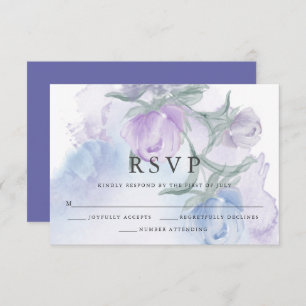 Rustic Floral Buds Watercolor RSVP Card