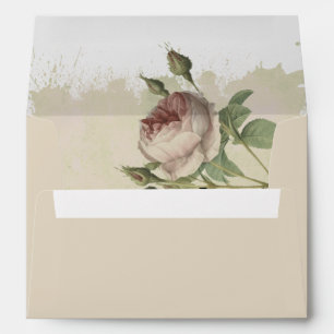 Rustic Floral Burgundy Marsala Modern Minimalist Envelope