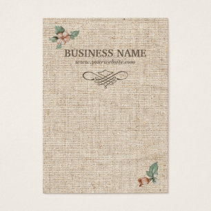 Rustic Floral Burlap Background Earring Cards