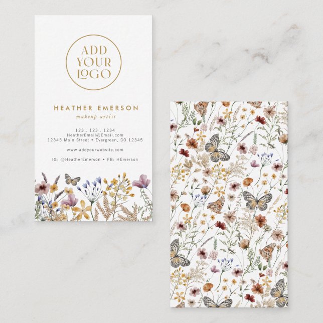Rustic Floral Business Card (Front/Back)