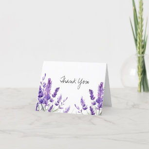 Rustic Floral Chic Lavender Bridal Shower Thank You Card