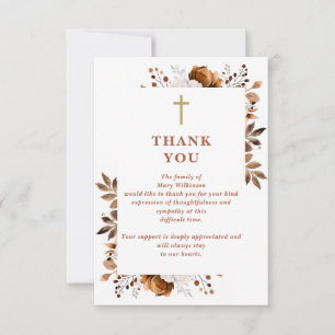 Rustic Floral Christian Celebration Of Life Thank You Card