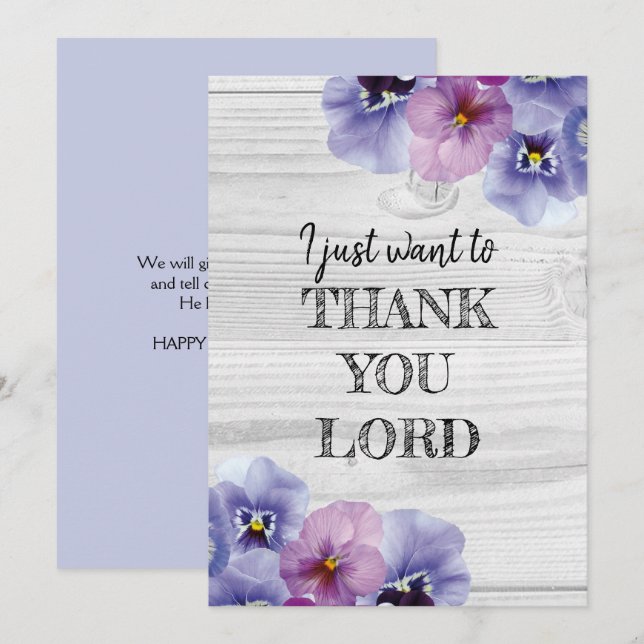 Rustic Floral Christian Thanksgiving Card (Front/Back)
