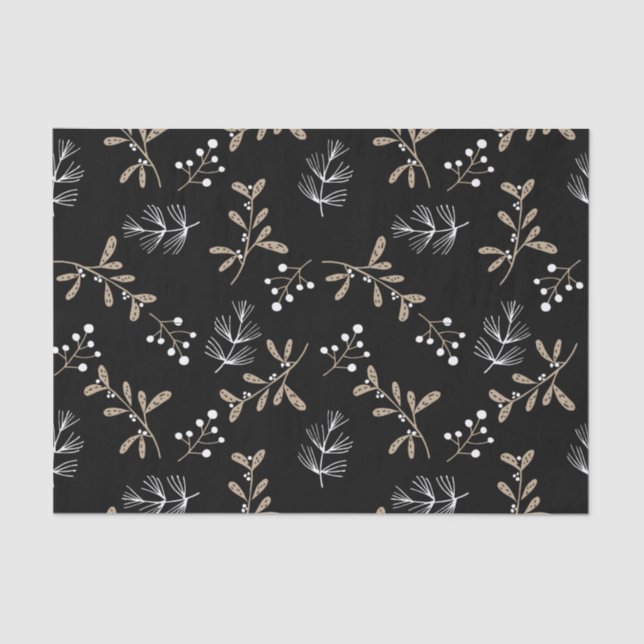 Rustic Floral Christmas Tissue Paper (Front)
