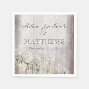 Rustic Floral  Cocktail Paper Napkins