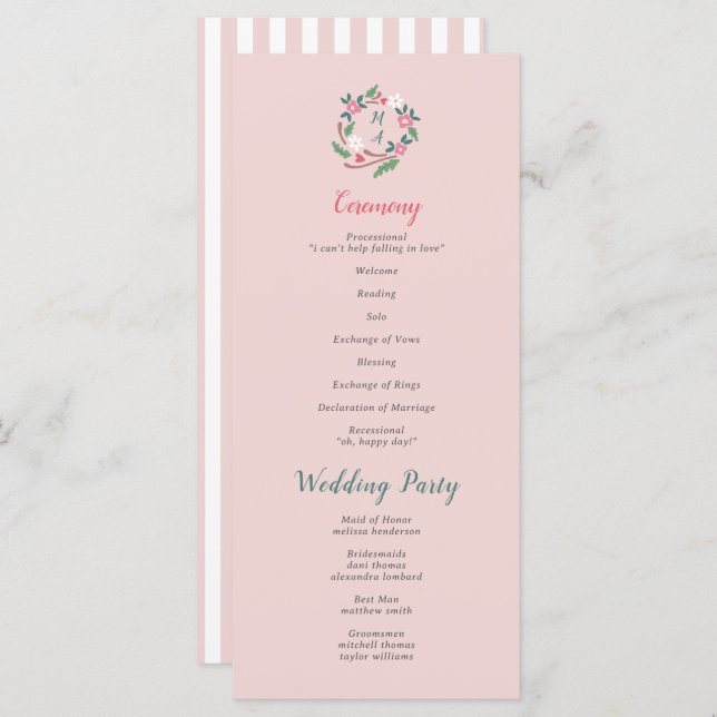 Rustic Floral Crest with Monogram (Front/Back)