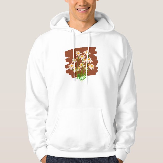 Rustic floral design on brown background hoodie (Front)