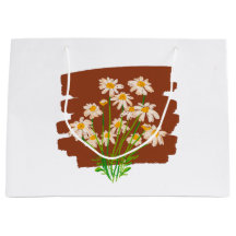 Rustic floral design on brown background