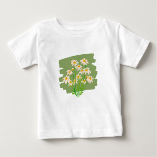 Rustic Floral Design on Green Background Baby T-Shirt