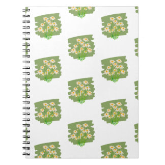 Rustic Floral Design on Green Background Notebook