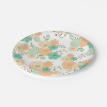 Rustic floral Disposable Party Paper Plate