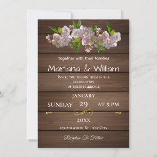 Rustic Floral Elegance Wedding Invitation Design
