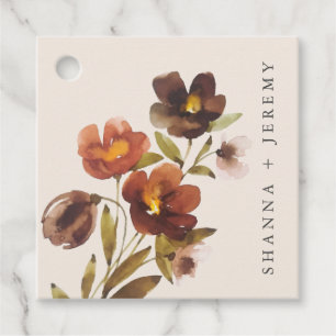 Rustic Floral Elegant Bride + Groom   Gift Tags