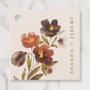 Rustic Floral Elegant Bride + Groom   Gift Tags