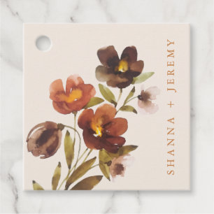 Rustic Floral Elegant Bride + Groom Gift Tags