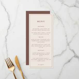 Rustic Floral Elegant Minimal Wedding    Menu