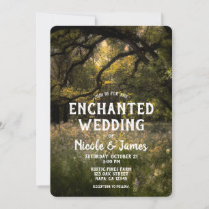 Rustic Floral Enchanted Forest Tree Wedding Woods  Invitation
