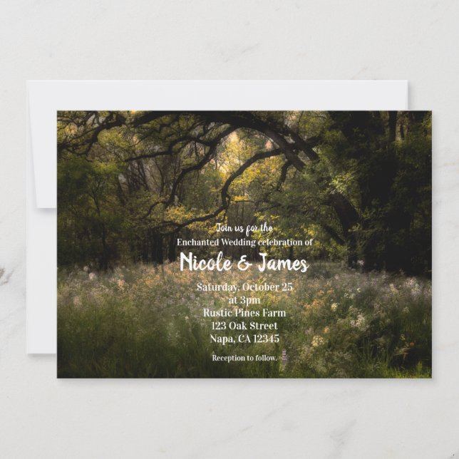Rustic Floral Enchanted Forest Tree Wedding Woods  Invitation (Front)