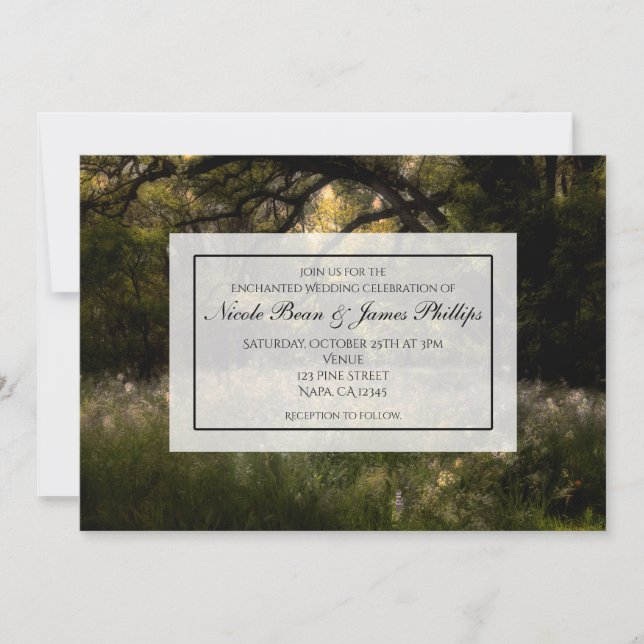 Rustic Floral Enchanted Forest Tree Wedding Woods  Invitation (Front)