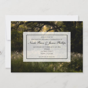 Rustic Floral Enchanted Forest Tree Wedding Woods  Invitation