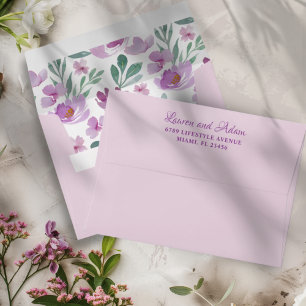 Rustic Floral Eucalyptus Pink Wedding Envelope