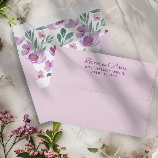 Rustic Floral Eucalyptus Pink Wedding Envelope (Creator Uploaded)