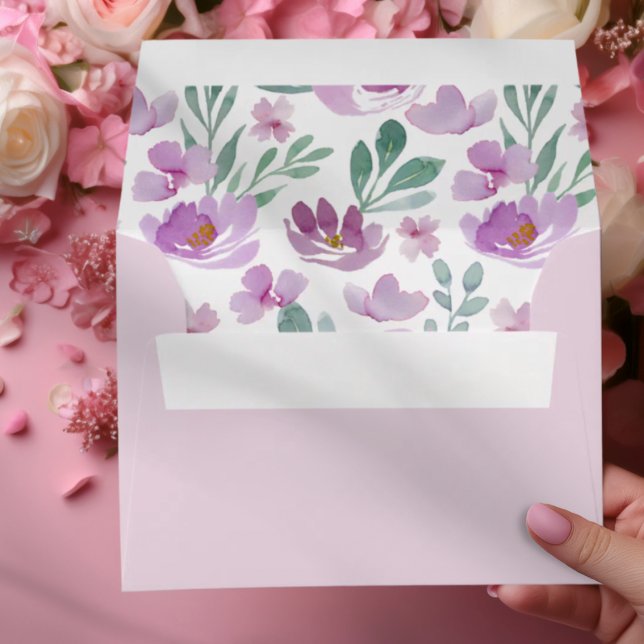 Rustic Floral Eucalyptus Pink Wedding Envelope (Creator Uploaded)