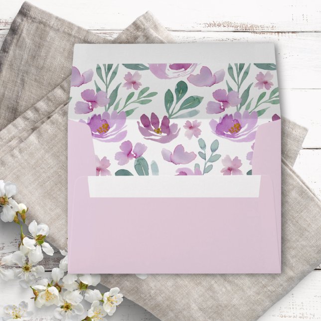 Rustic Floral Eucalyptus Pink Wedding Envelope (Creator Uploaded)