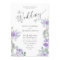 Rustic Floral Eucalyptus Purple Wedding Invitation