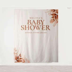 Rustic Floral Fall Baby Shower Photo Backdrop Tapestry
