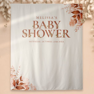Rustic Floral Fall Baby Shower Photo Backdrop Tapestry