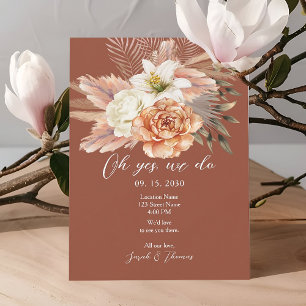 Rustic Floral Fall Wedding Reception Invitation
