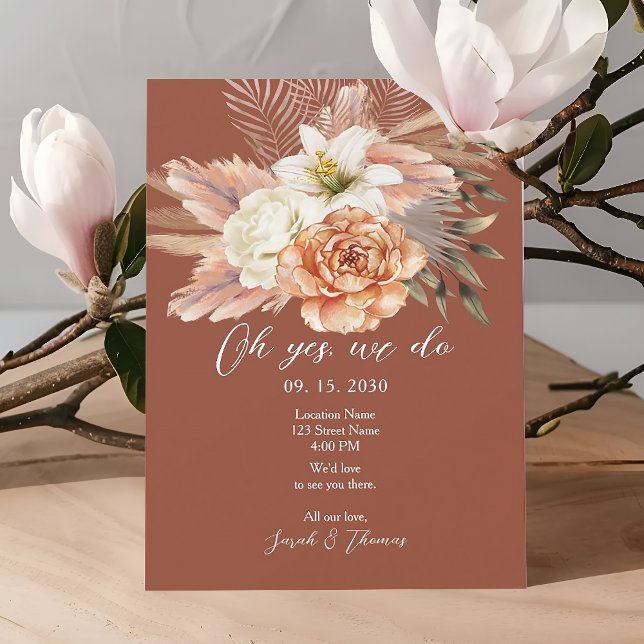 Rustic Floral Fall Wedding Reception  Invitation (Creator Uploaded)