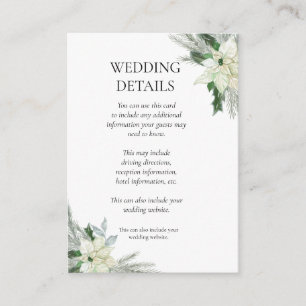 Rustic Floral Fall Winter Wedding Enclosure Card