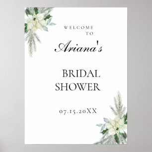 Rustic Floral Fall Winter Wedding Poster
