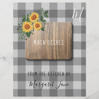 Rustic floral farmhouse recipe organiser divider