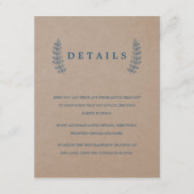 Rustic Floral | Faux Kraft Wedding Details Card