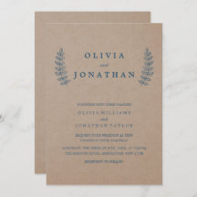 Rustic Floral | Faux Kraft Wedding Invitation