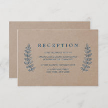 Rustic Floral | Faux Kraft Wedding Reception Card